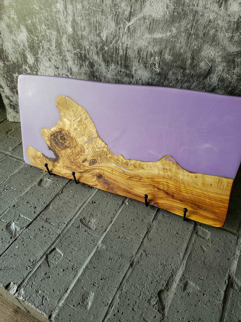 Olive Wood Charcuterie Board in Solid Lavender