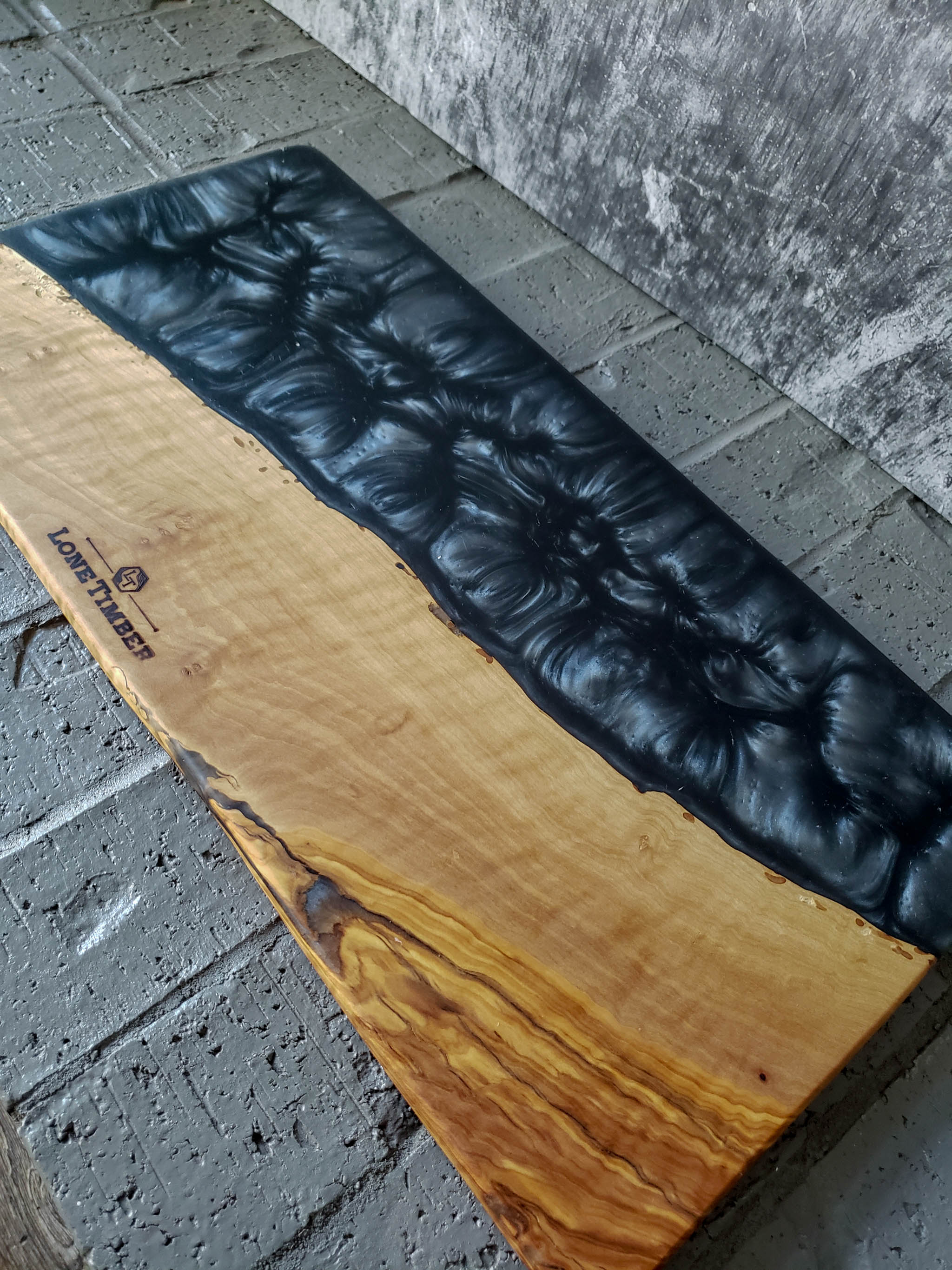 Olive Wood Charcuterie Board in Gray