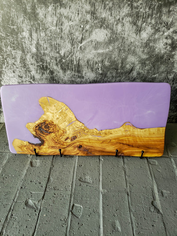 Olive Wood Charcuterie Board in Solid Lavender