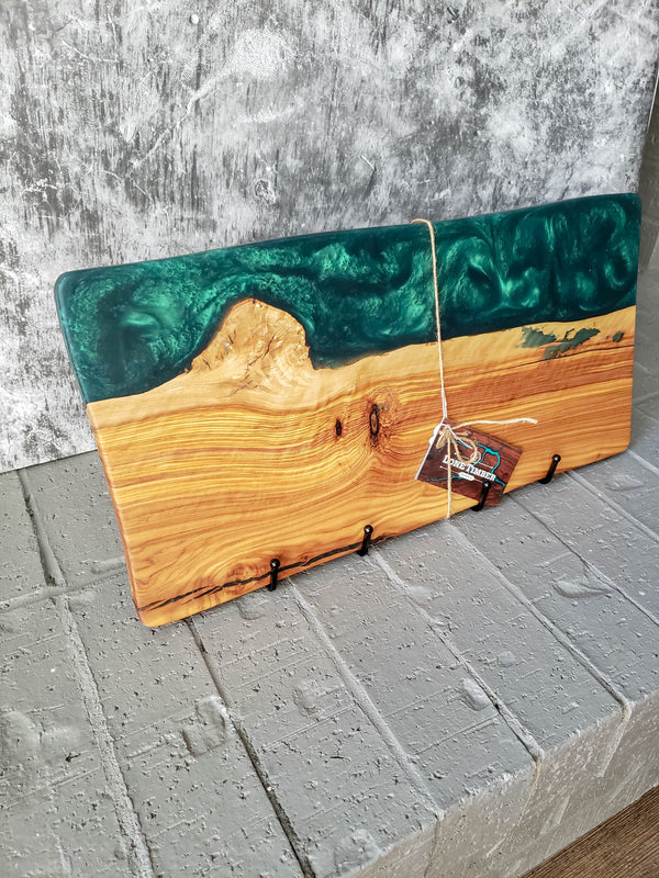 Copy of Olive Wood Charcuterie Board in Emerald Green