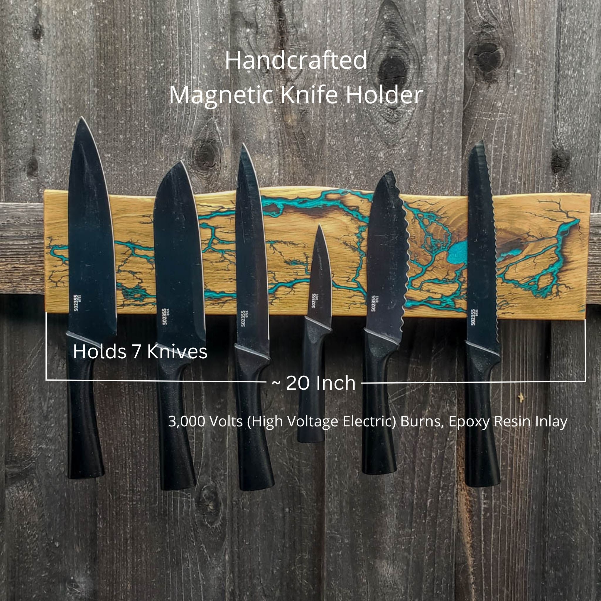Magnetic Knife Holder - Long - White Oak